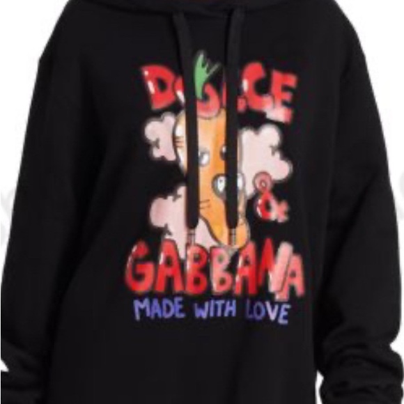 Dolce & Gabbana Black Graphic Hoodie